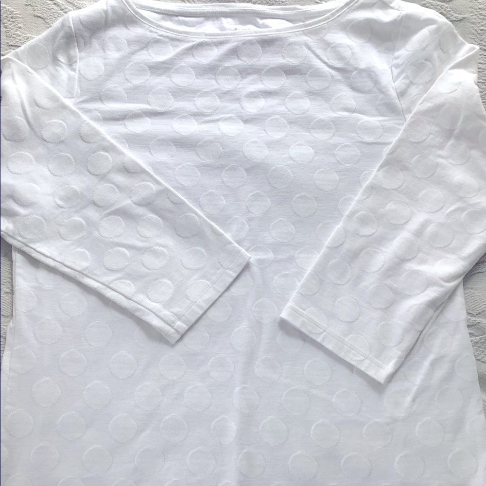 Talbots Cotton Bateau 3/4 Sleeve Tee Shirt